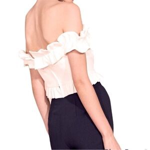 NWT KEEPSAKE the label escape crop top ruffle cream/white